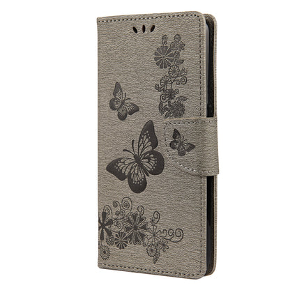 Imprint Butterfly Pattern Leather Wallet Phone Shell for Oppo A53s