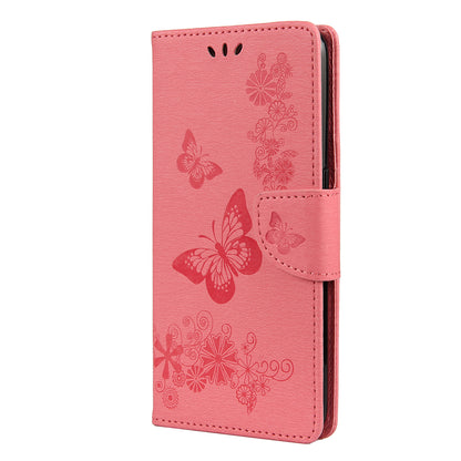 Imprint Butterfly Pattern Leather Wallet Phone Shell for Oppo A53s