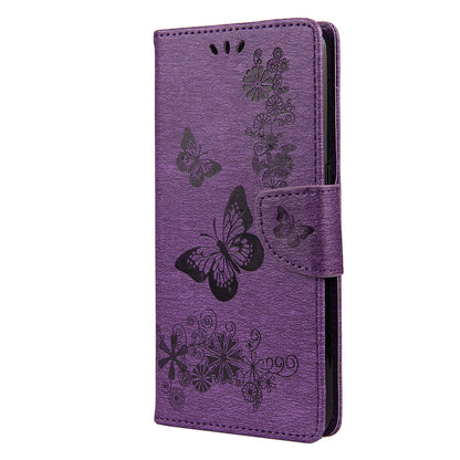 Imprint Butterfly Pattern Leather Wallet Phone Shell for Oppo A53s