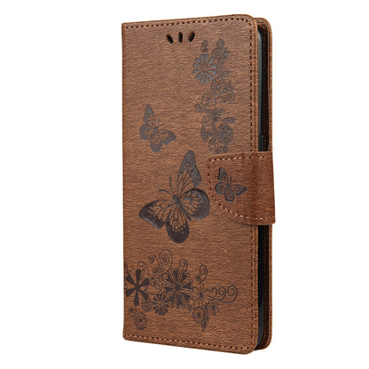 Imprint Butterfly Pattern Leather Wallet Phone Shell for Oppo A53s