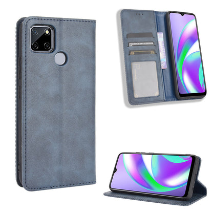 Magnetic Vintage Style Phone Case Wallet Stand Leather Cover for Oppo A15