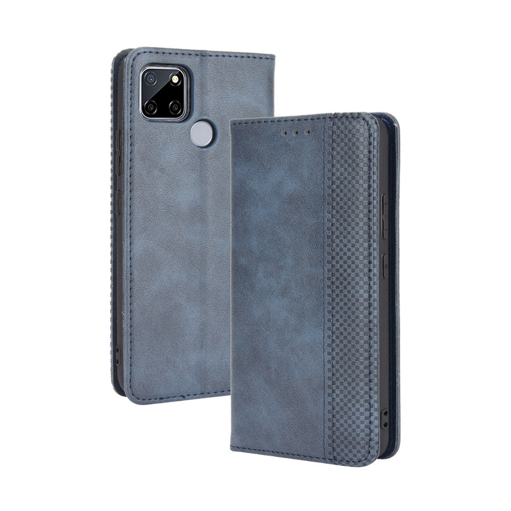 Magnetic Vintage Style Phone Case Wallet Stand Leather Cover for Oppo A15