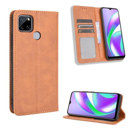 Magnetic Vintage Style Phone Case Wallet Stand Leather Cover for Oppo A15