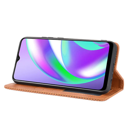 Magnetic Vintage Style Phone Case Wallet Stand Leather Cover for Oppo A15