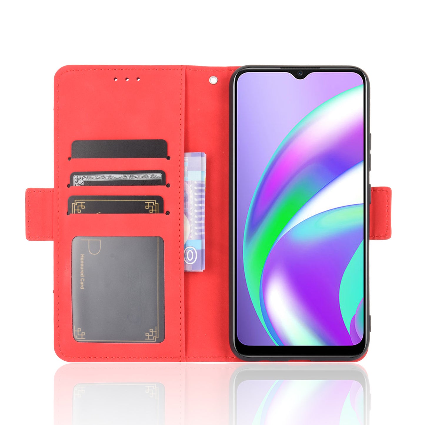 Multiple Card Slots Protective Cover for OPPO A15 Stand Leather Case