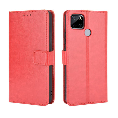 Crazy Horse Wallet Stand Leather Shell with Strap for Oppo A15