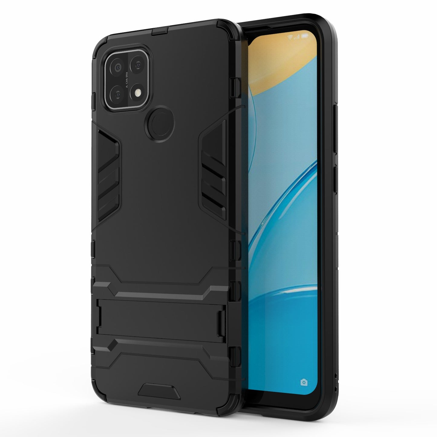 PC + TPU Hybrid Cover with 2-in-1 Kickstand Case for OPPO A15