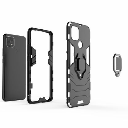 PC + TPU Hybrid Phone Case with Finger Ring Kickstand for OPPO A15