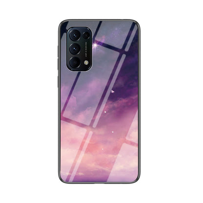 Glass + PC + TPU Hybrid Case with Starry Sky Pattern for Oppo Reno5 5G