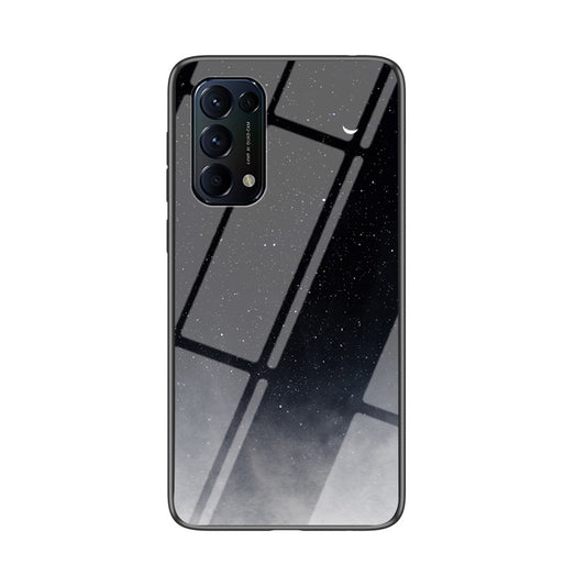 Glass + PC + TPU Hybrid Case with Starry Sky Pattern for Oppo Reno5 5G