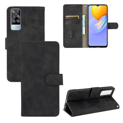 For vivo Y51 (2020, December) Skin-touch PU Leather Wallet Case with Stand