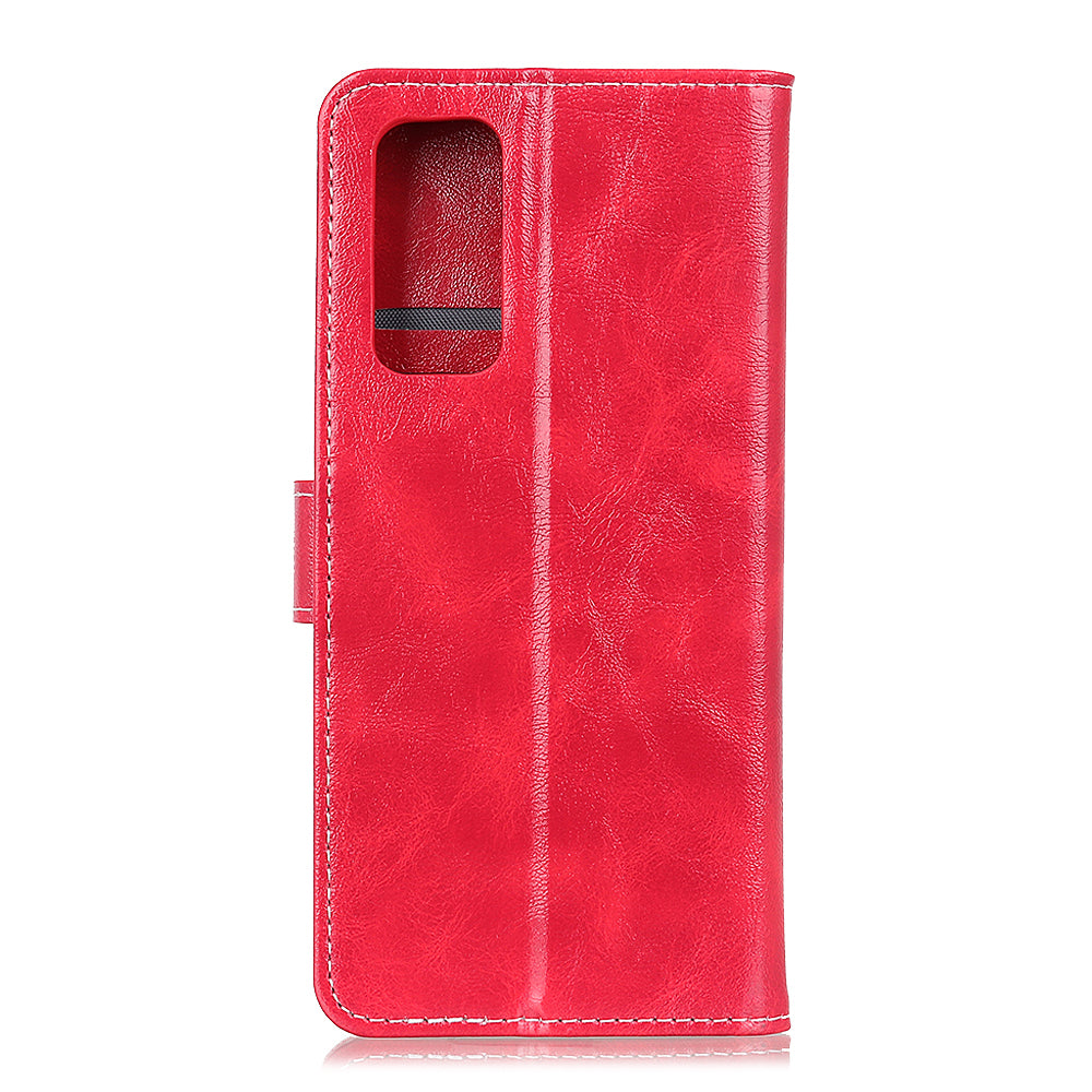 Retro Style Crazy Horse Texture Leather Phone Cover with Wallet Stand Design for Oppo Reno5 Pro Plus 5G/Find X3 Neo