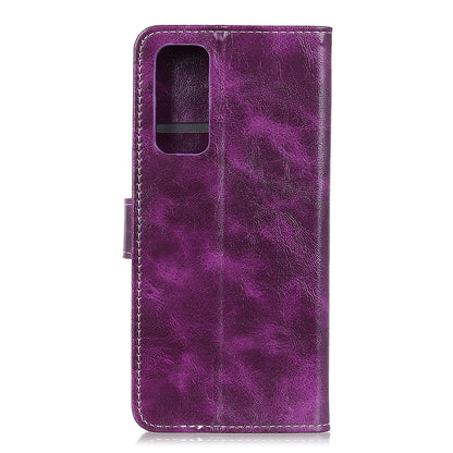 Retro Style Crazy Horse Texture Leather Phone Cover with Wallet Stand Design for Oppo Reno5 Pro Plus 5G/Find X3 Neo