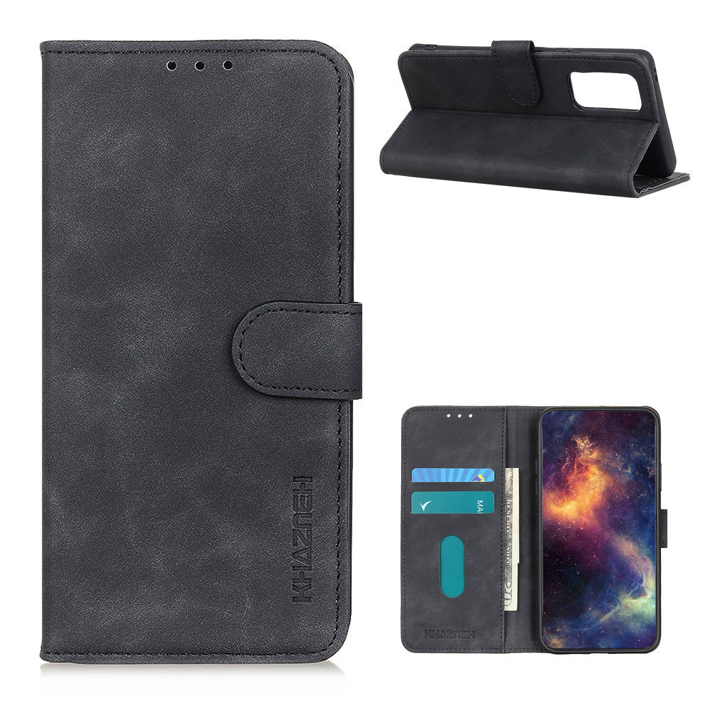 KHAZNEH Retro Style Folio Flip Leather Mobile Phone Wallet Stand Cover Case for Oppo Reno5 Pro Plus 5G/Find X3 Neo