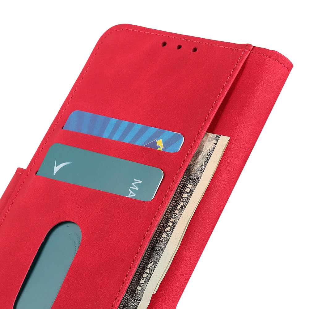 KHAZNEH Retro Style Folio Flip Leather Mobile Phone Wallet Stand Cover Case for Oppo Reno5 Pro Plus 5G/Find X3 Neo