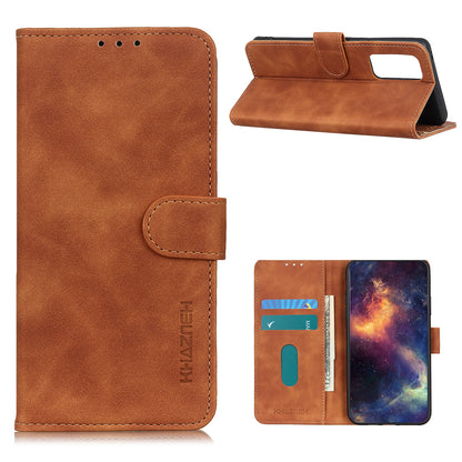 KHAZNEH Retro Style Folio Flip Leather Mobile Phone Wallet Stand Cover Case for Oppo Reno5 Pro Plus 5G/Find X3 Neo