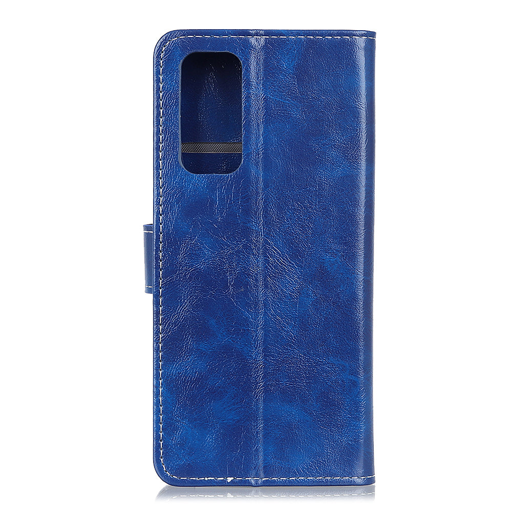 Retro Style Wallet Stand Design Leather Phone Cover Case for Oppo Reno5 5G/Find X3 Lite Crazy Horse Texture Leather Case