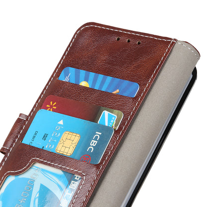 Retro Style Wallet Stand Design Leather Phone Cover Case for Oppo Reno5 5G/Find X3 Lite Crazy Horse Texture Leather Case