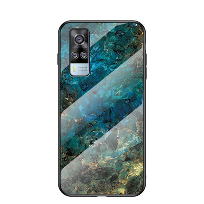 Marbling Pattern for vivo Y51 (2020, December) Painted Tempered Glass + PC + TPU Edge Case