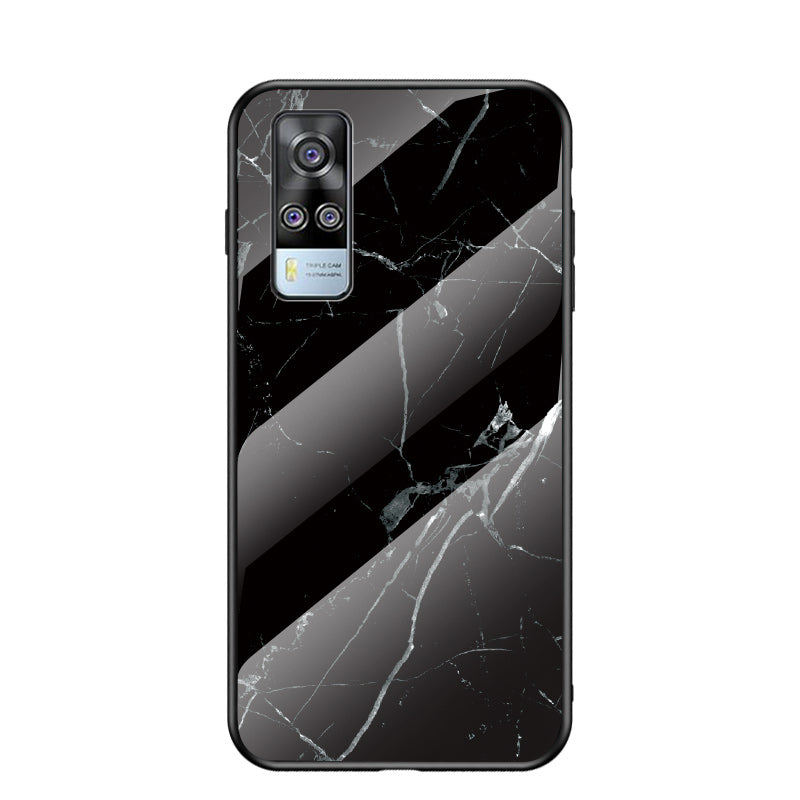 Marbling Pattern for vivo Y51 (2020, December) Painted Tempered Glass + PC + TPU Edge Case