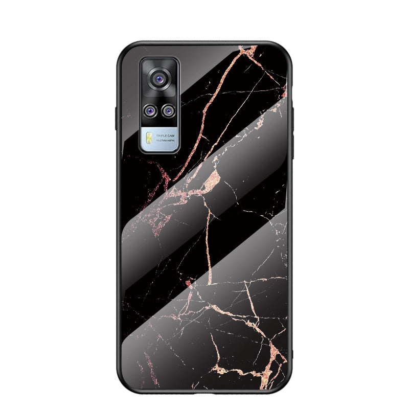 Marbling Pattern for vivo Y51 (2020, December) Painted Tempered Glass + PC + TPU Edge Case