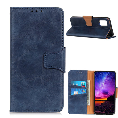 Wallet Stand Design Crazy Horse Split Leather Protector Cover for Oppo Reno5 5G