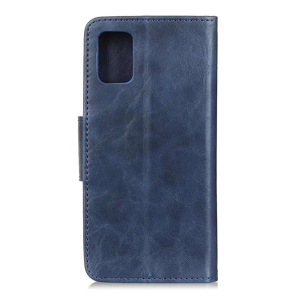 Wallet Stand Design Crazy Horse Split Leather Protector Cover for Oppo Reno5 5G