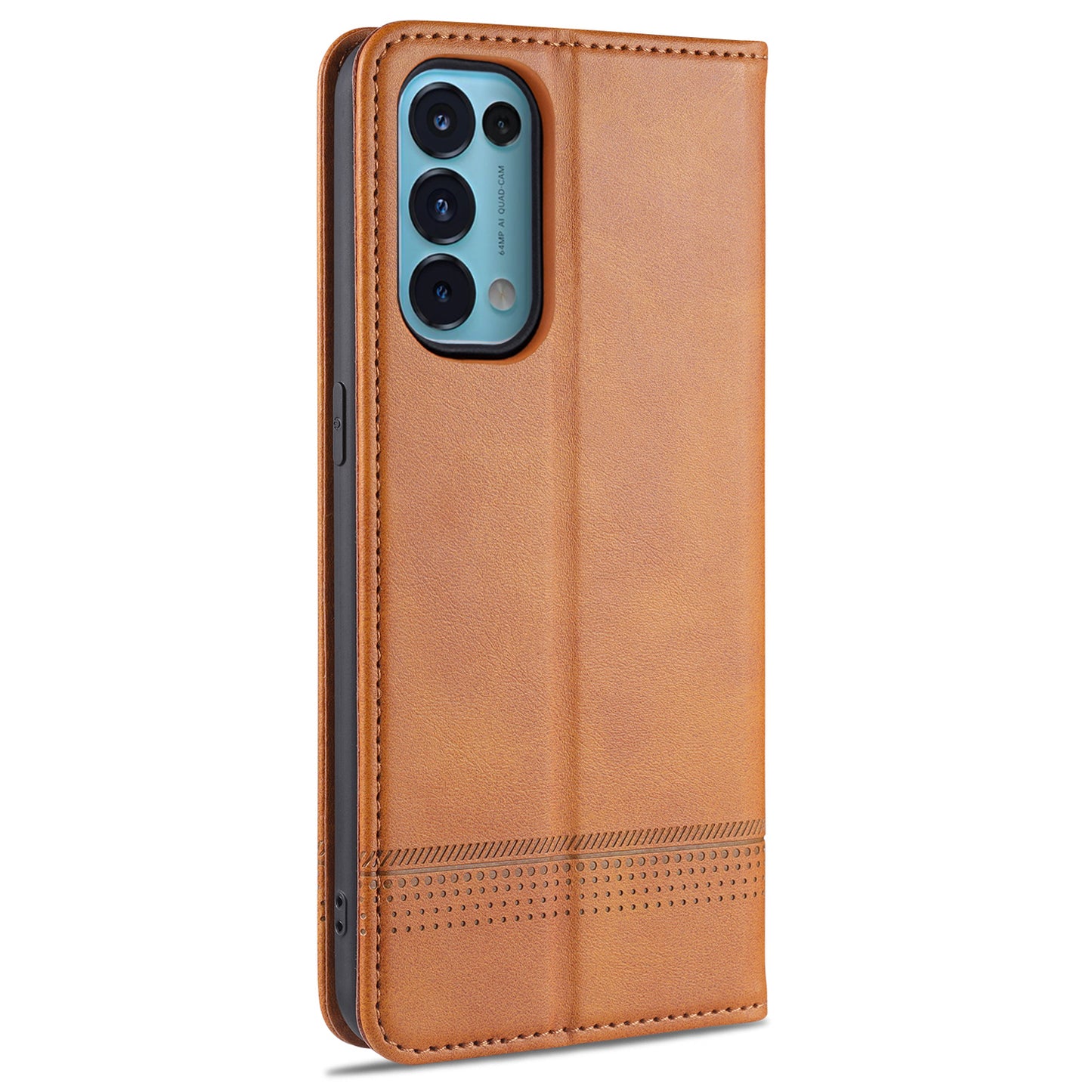 AZNS for Oppo Reno5 5G Auto-absorbed Leather Protector Stand Case