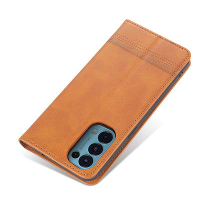 AZNS for Oppo Reno5 5G Auto-absorbed Leather Protector Stand Case