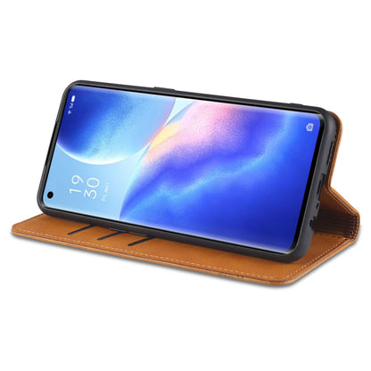 AZNS for Oppo Reno5 5G Auto-absorbed Leather Protector Stand Case