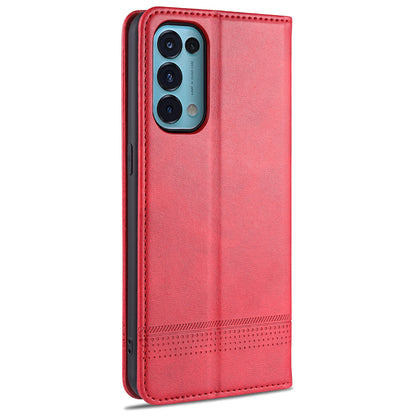 AZNS for Oppo Reno5 5G Auto-absorbed Leather Protector Stand Case