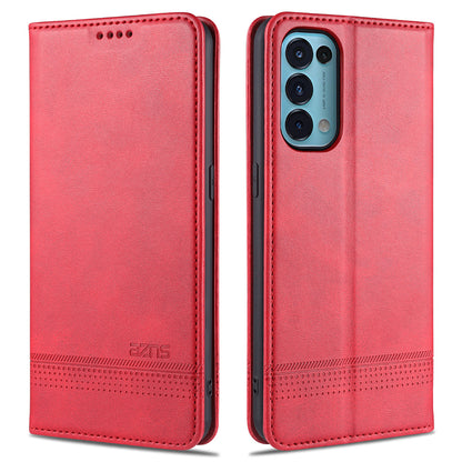 AZNS for Oppo Reno5 5G Auto-absorbed Leather Protector Stand Case