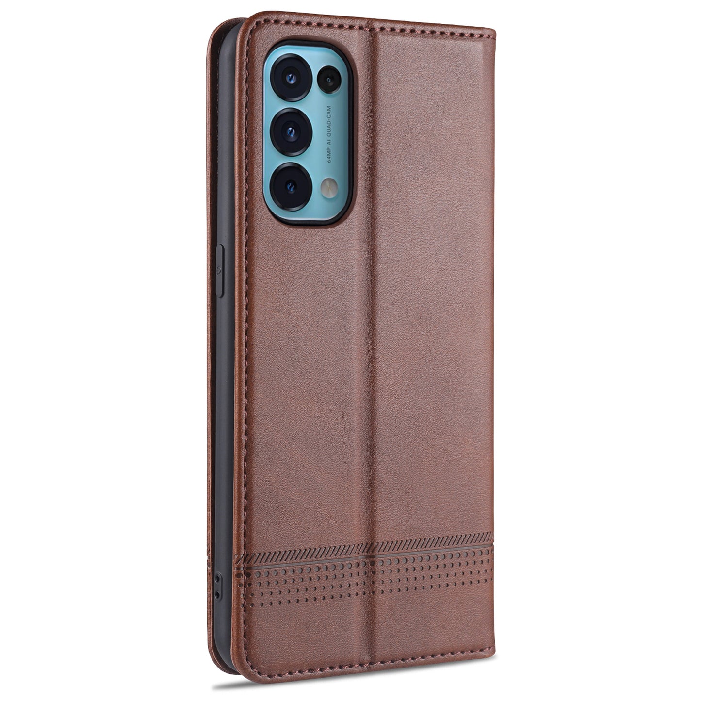 AZNS for Oppo Reno5 5G Auto-absorbed Leather Protector Stand Case