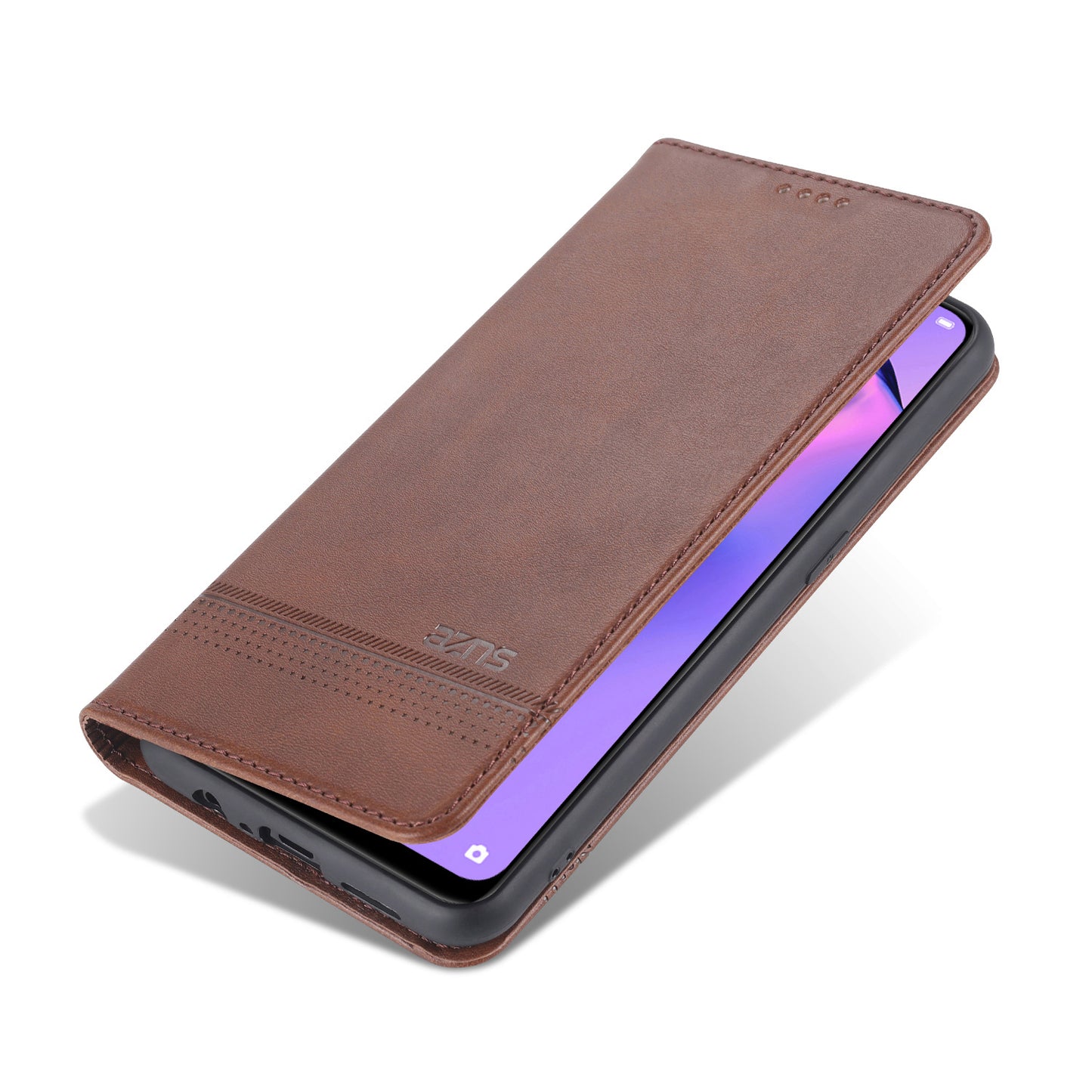 AZNS for Oppo Reno5 5G Auto-absorbed Leather Protector Stand Case