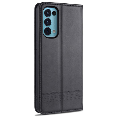 AZNS for Oppo Reno5 5G Auto-absorbed Leather Protector Stand Case