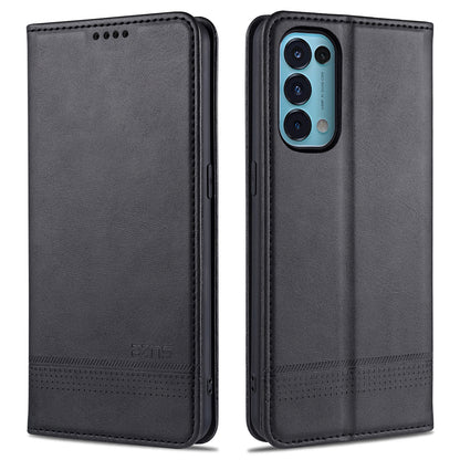 AZNS for Oppo Reno5 5G Auto-absorbed Leather Protector Stand Case