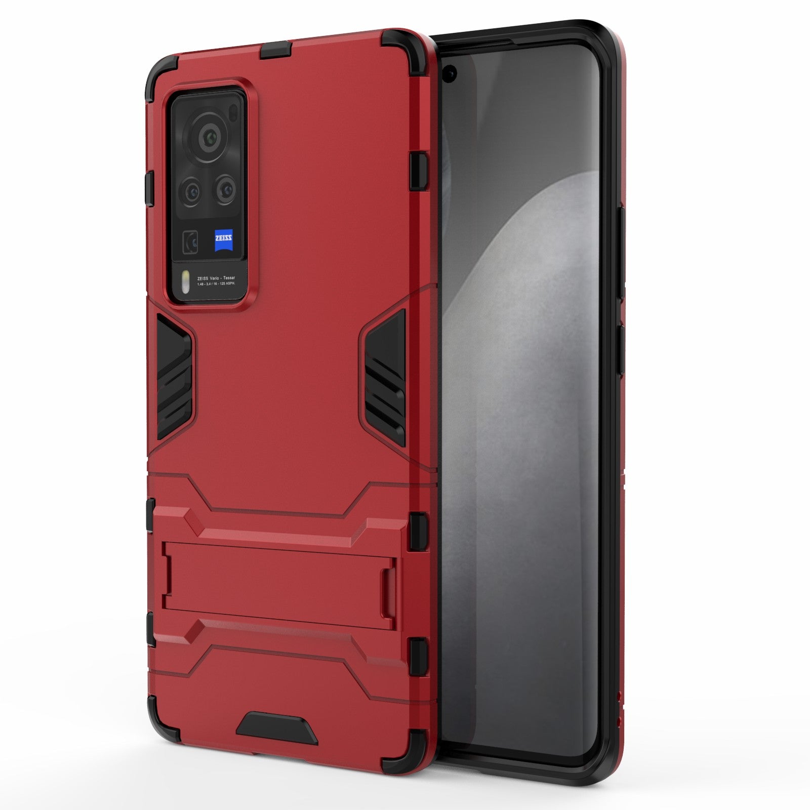 2 in 1 Dual Layer Plastic + TPU Hybrid Phone Cover Case with Kickstand for vivo X60 Pro (China)