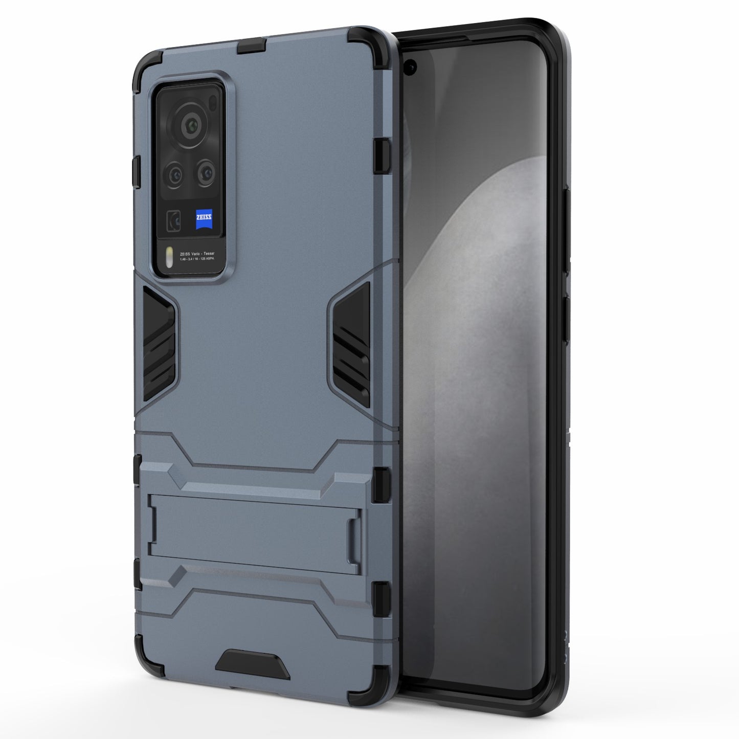 2 in 1 Dual Layer Plastic + TPU Hybrid Phone Cover Case with Kickstand for vivo X60 Pro (China)