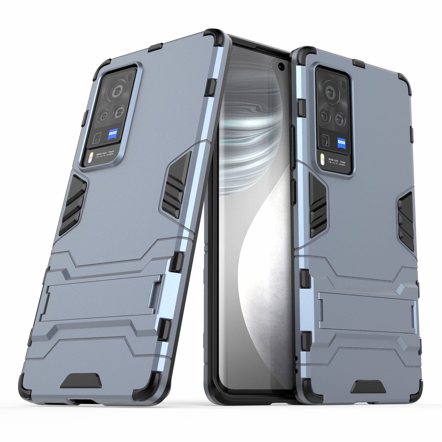 2 in 1 Dual Layer Plastic + TPU Hybrid Phone Cover Case with Kickstand for vivo X60 Pro (China)