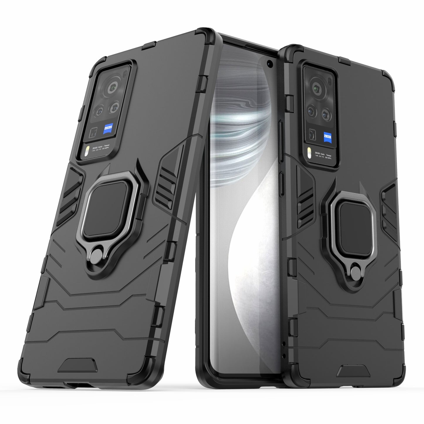 TPU + PC Dual-Layer Hybrid Case for vivo X60 Pro (China) Finger Ring Kickstand Cover