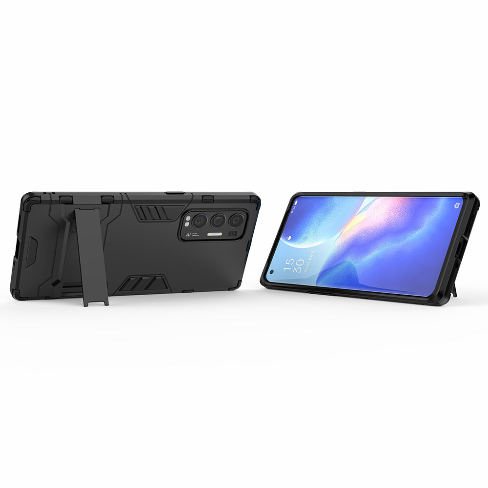 2 in 1 Kickstand Protector Plastic + TPU Hybrid Cover for Oppo Reno5 Pro+ 5G/Oppo Find X3 Neo