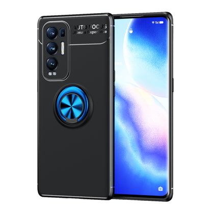 TPU Phone Case Metal Ring Kickstand Design Cover with Built-in Magnetic Sheet for Oppo Reno5 Pro Plus 5G