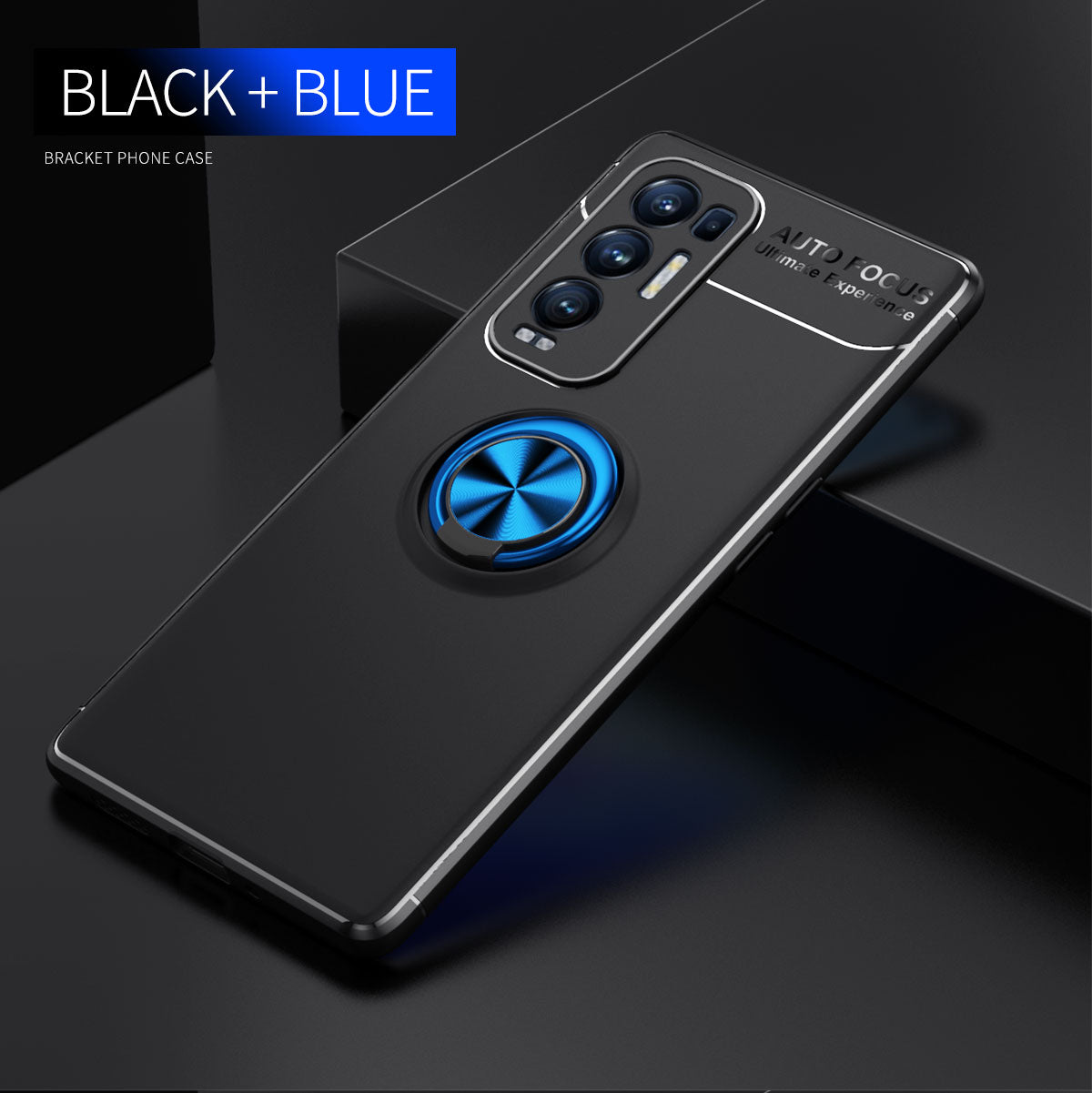 TPU Phone Case Metal Ring Kickstand Design Cover with Built-in Magnetic Sheet for Oppo Reno5 Pro Plus 5G