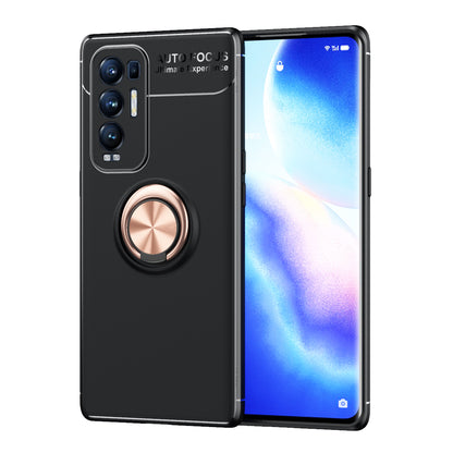 TPU Phone Case Metal Ring Kickstand Design Cover with Built-in Magnetic Sheet for Oppo Reno5 Pro Plus 5G