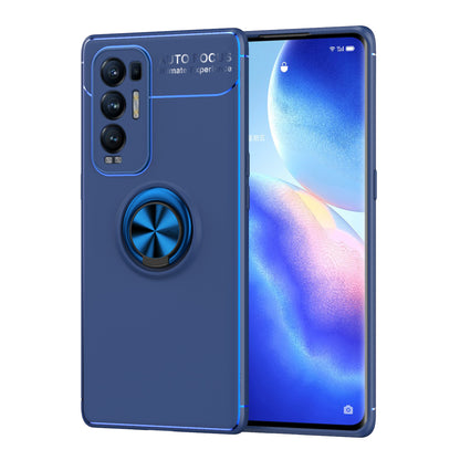 TPU Phone Case Metal Ring Kickstand Design Cover with Built-in Magnetic Sheet for Oppo Reno5 Pro Plus 5G