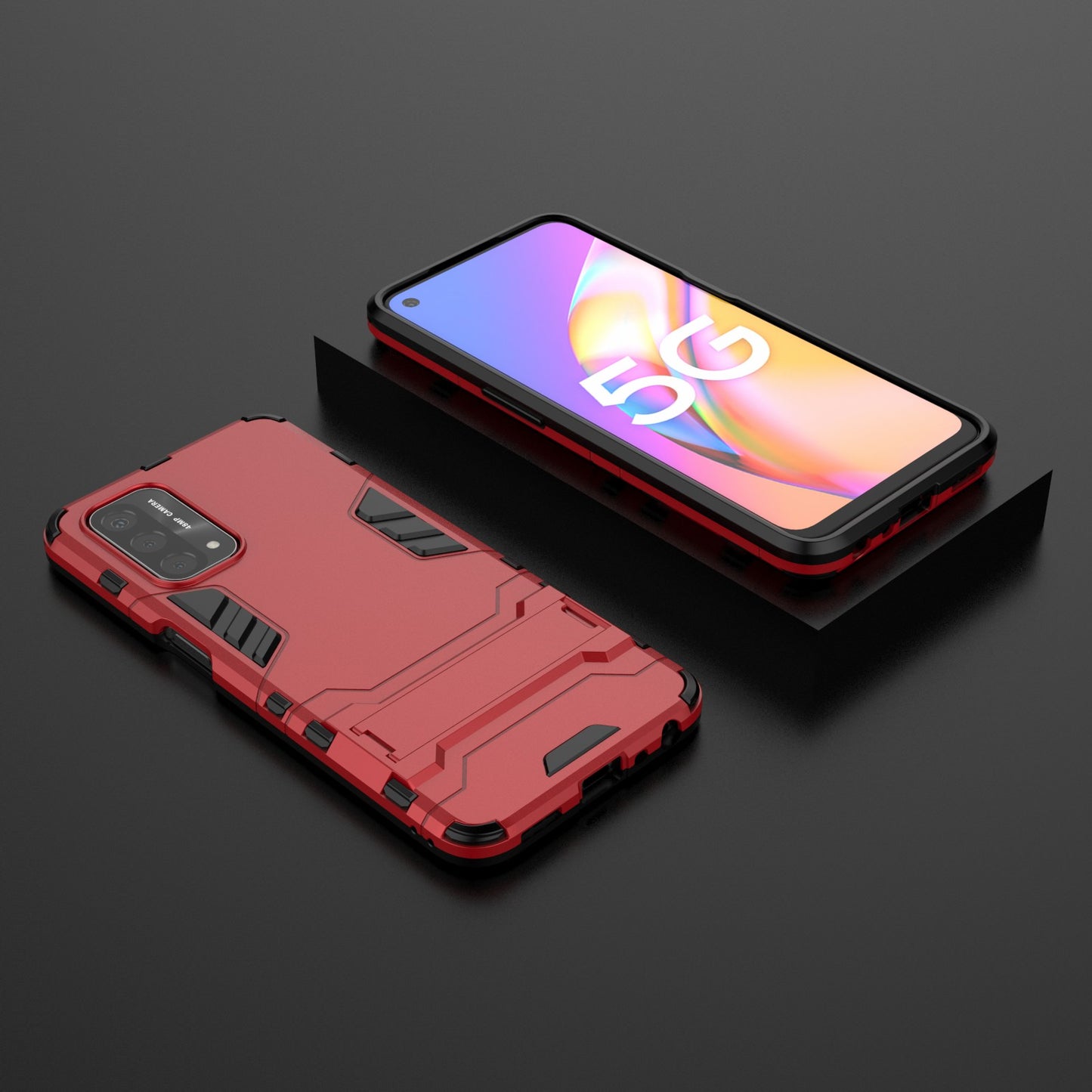 2 in 1 Kickstand Protector Plastic + TPU Hybrid Cover for Oppo A93 5G