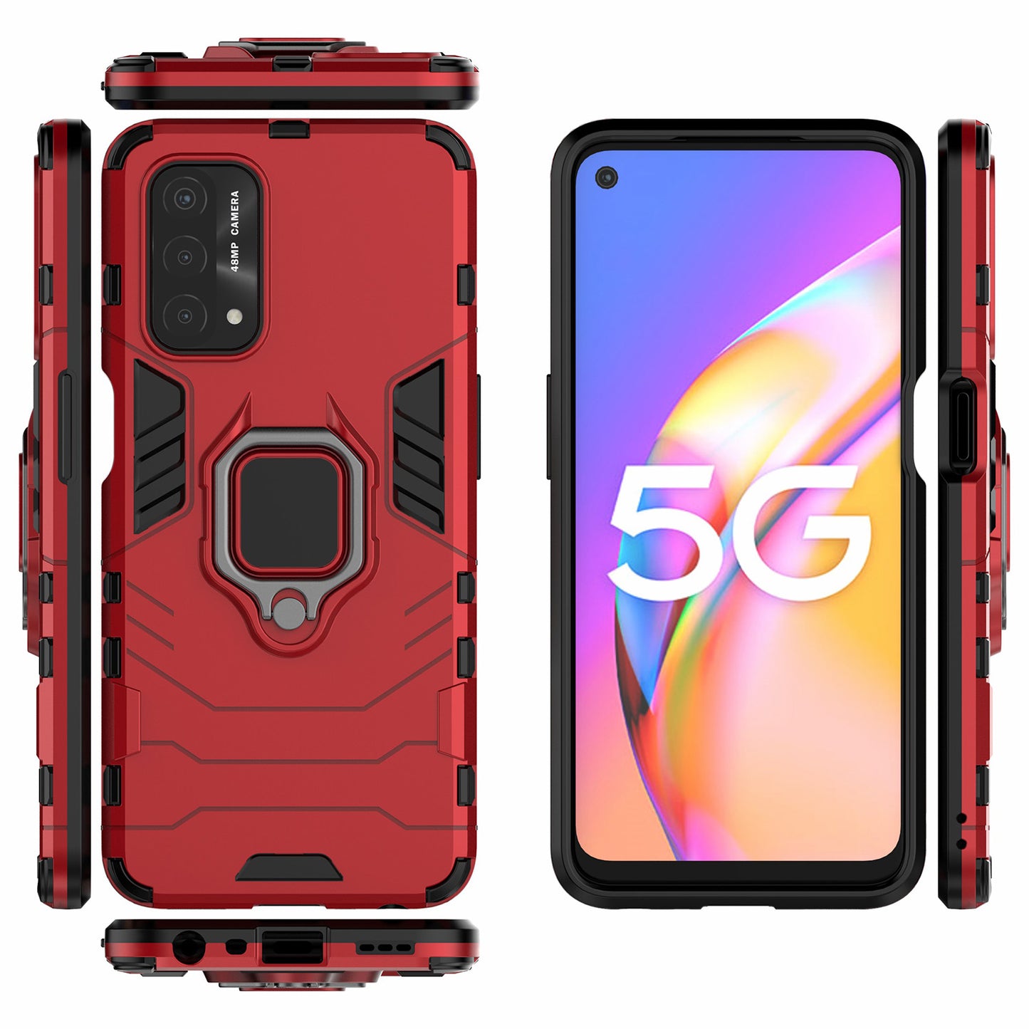 Cool Guard PC + TPU Hybrid Phone Cover with Kickstand for Oppo A93 5G