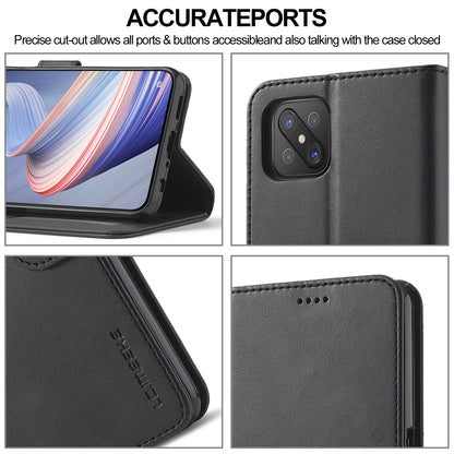 LC.IMEEKE Strong Auto-Absorbed Business Style Leather Phone Cover Shell for Oppo Reno4 Z 5G / Oppo A92s