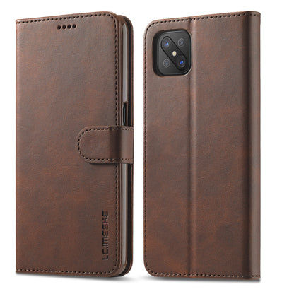 LC.IMEEKE Strong Auto-Absorbed Business Style Leather Phone Cover Shell for Oppo Reno4 Z 5G / Oppo A92s