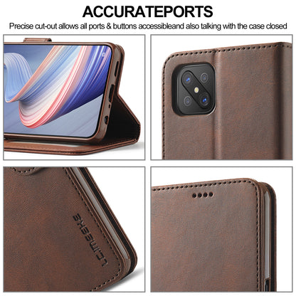 LC.IMEEKE Strong Auto-Absorbed Business Style Leather Phone Cover Shell for Oppo Reno4 Z 5G / Oppo A92s